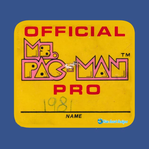 Ms Pac Man Pro sticker 1981 by BlueDonutDesigns