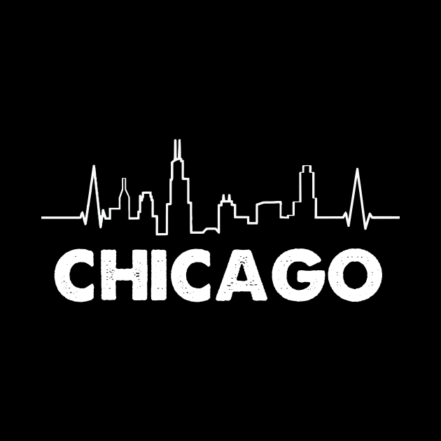 Chicago Illinois City Heartbeat Skyline by smtworld