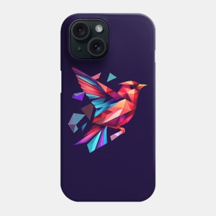 Geometric flying cardinal bird Phone Case