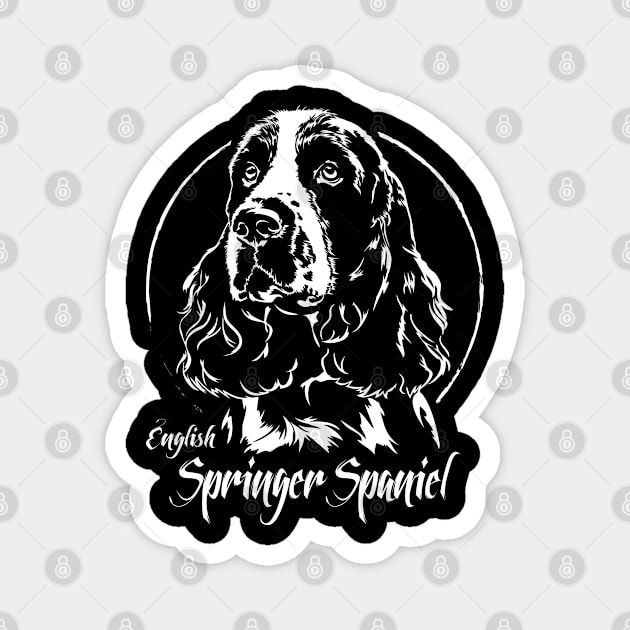 Proud English Springer Spaniel dog portrait Magnet by wilsigns