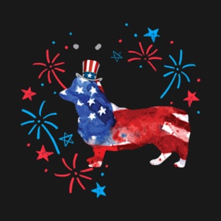 Corgi Uncle Sam Hat 4Th Of July T-Shirt