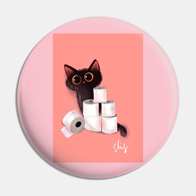 Playful Kitty Pin by Wonder With Eliz