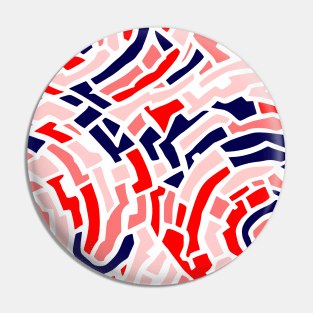 Circle Pattern Blue and Red Gradation Abstract Art Pin