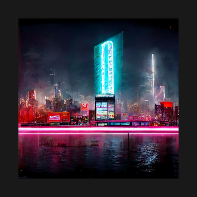 Neon New York Skyline - best selling by bayamba