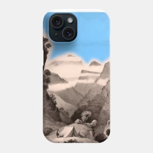 Landscape with blue sky and mountains. Phone Case