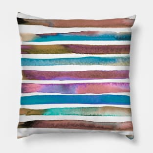 Pocket - WATERCOLOR STRIPES BLUE PURPLE 2 Pillow