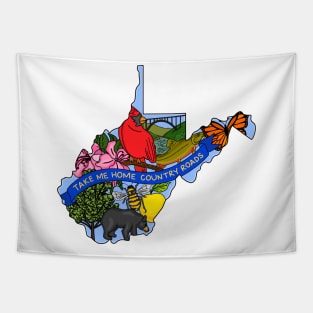 West Virginia State Symbols Art Tapestry