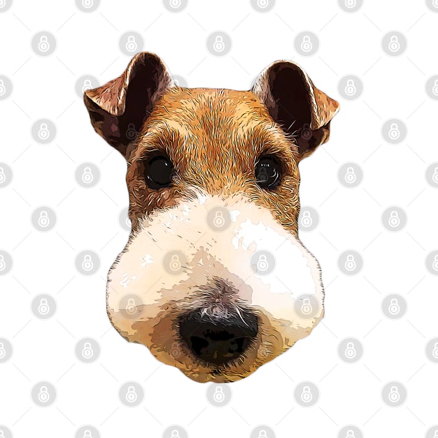 Wire Fox Terrier Cute Puppy Dog Face by ElegantCat