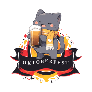 Oktoberfest Octoberfest Cat Loves Beer T-Shirt