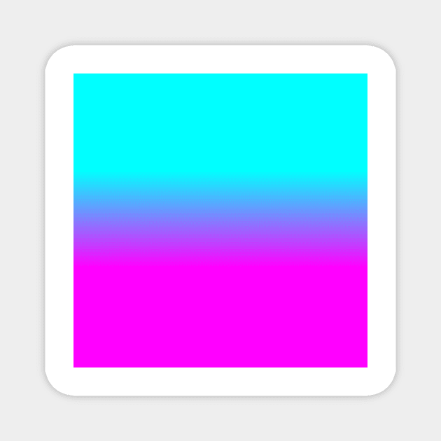 Hot Pink and Neon Aqua Blue Ombre Shade Color Fade Magnet by podartist