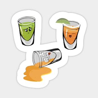 Cheerful Little Shot Glasses Sticker Pack Magnet