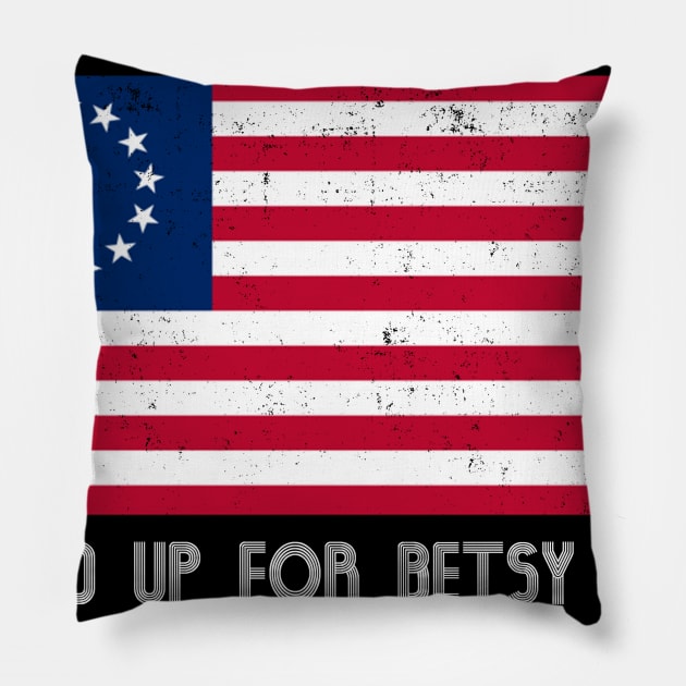 Patriotic 1776 Tee Respect the Flag Stand up for Betsy Ross Pillow by fadi1994