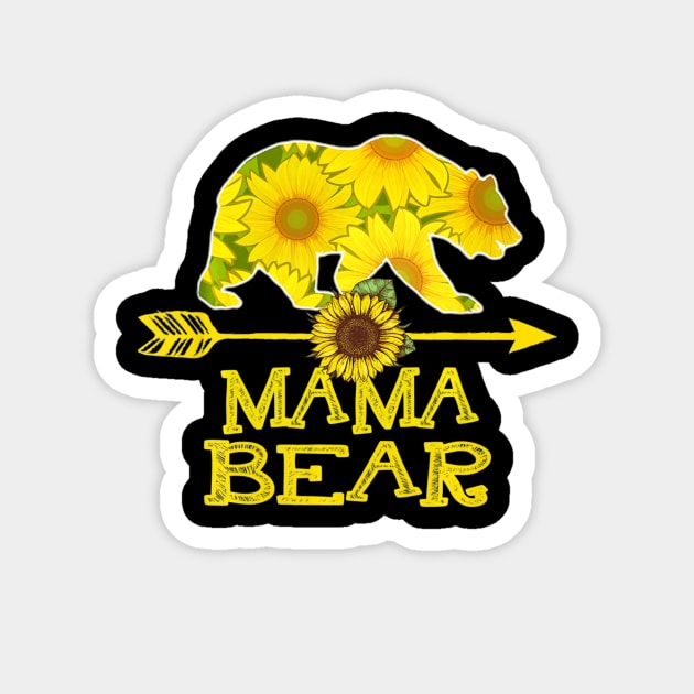 Mama Bear Sunflower T Shirt Funny Mother Father Gift Magnet by schaefersialice