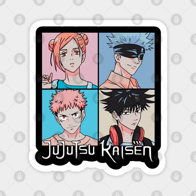 Jujutsu Kaisen Pop Art Portrait Grid Magnet by Otaku Vibes