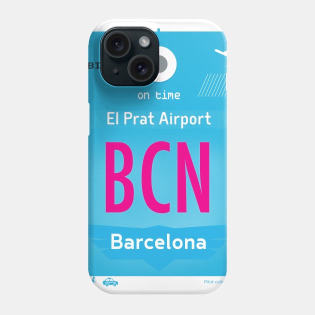 BCN Barcelona airport code Phone Case by Woohoo