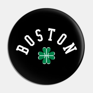 Boston Beantown Clover Basketball Fan T-Shirt: Show Your Pride for Boston & Hoops Pin