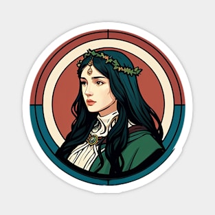 Icon of a Druid Woman's Side Profile Magnet