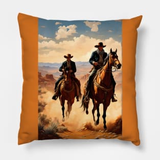 Desert Riders: The Nomadic Journey of Two Cowboys Pillow