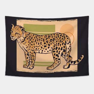 Cool Leopard Illustration Tapestry