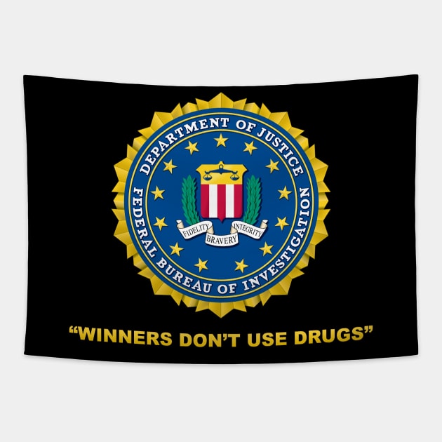 Winners Don't Use Drugs Tapestry by Super Retro City