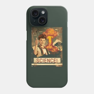 Science, retro style, explosion, atomic bomb Phone Case