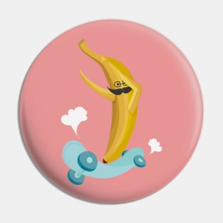 Dabbing Banana on a skateboard Pin