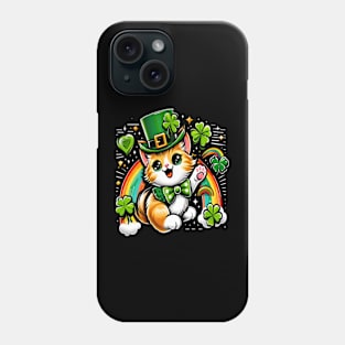 Funny cat shamrock Phone Case