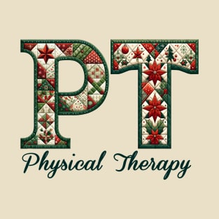 Physical Therapy PT Country Christmas Quilt Pattern PT T-Shirt