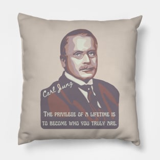 Carl Jung Portrait and Quote Pillow