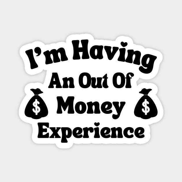 I'm Having An Out Of Money Experience Funny Magnet by Lasso Print