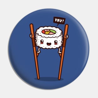 Cute Kawaii Funny Japanese Sushi On Stilts Gift For Sushi Lovers Pin