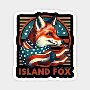 Endemic species of America: island fox Magnet