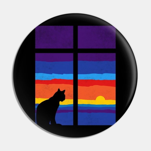 Summer With My Cat Pin by zerobriant