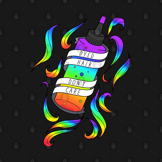 Dyed Hair Don't Care Rainbow Cartoon Bottle by jessicaamber