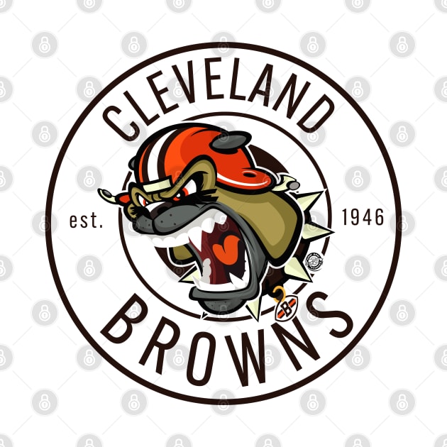 Cleveland Browns BullDawg Growler Dark Stamp by Goin Ape Studios