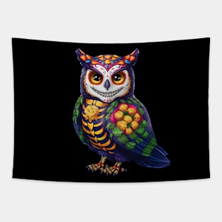Day Of The Dead Owl Tapestry