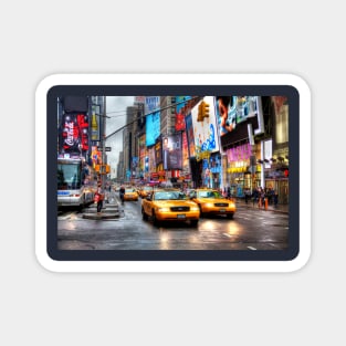 Yellow Taxi Cabs, Times Square, New York City Magnet