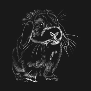 Holland Lop Bunny in Contrast T-Shirt