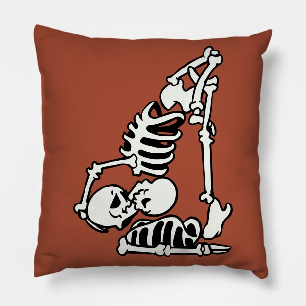 Skeleton Acroyoga Pillow by huebucket