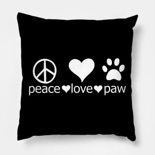 Peace love paw white Pillow