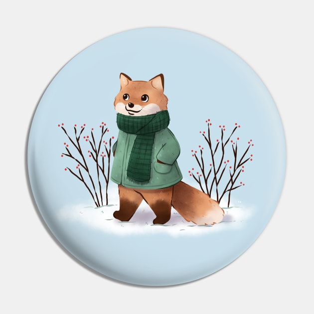 Winter Fox Pin by Melissa Jan