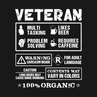 100 Precent Organic Veteran T Shirt, Veteran Shirts, Gifts Ideas For Veteran Day T-Shirt