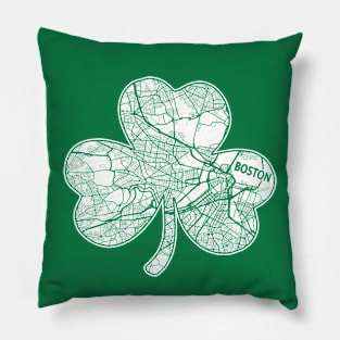 BOSTON SHAMROCK STREET MAP BOSTON IRISH ST PATTY Pillow