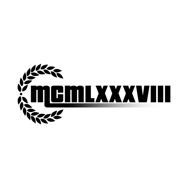 1988 Roman numerals by hoopoe