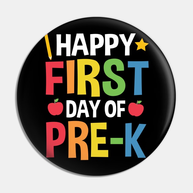 Happy First Day Of Pre-K Back To School Gift Pin by HCMGift