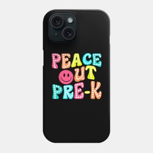 Peace Out Pre K Happy Last Day Of School Groovy Phone Case
