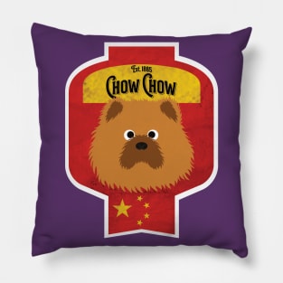 Chow Chow - Distressed Chinese Chow Chow Beer Label Design Pillow