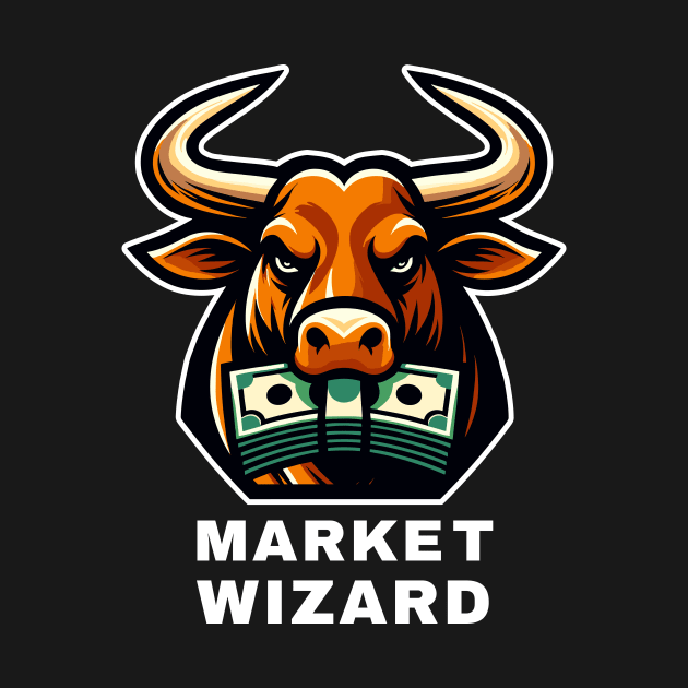 Market Wizard Bull Graphic T-Shirt, Stock Trader Gift, Financial Advisor Tee, Investor Fashion, Money-Themed Casual Wear by Cat In Orbit ®