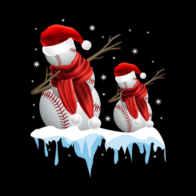 Baseball Snowman Dabbing Merry Christmas Gift by EduardjoxgJoxgkozlov