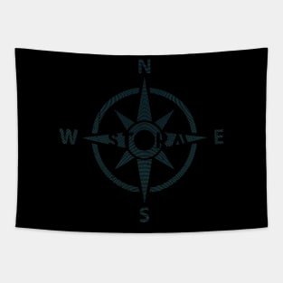 WIND ROSE STORMY Turquoise, Retro Design, Rings Tapestry